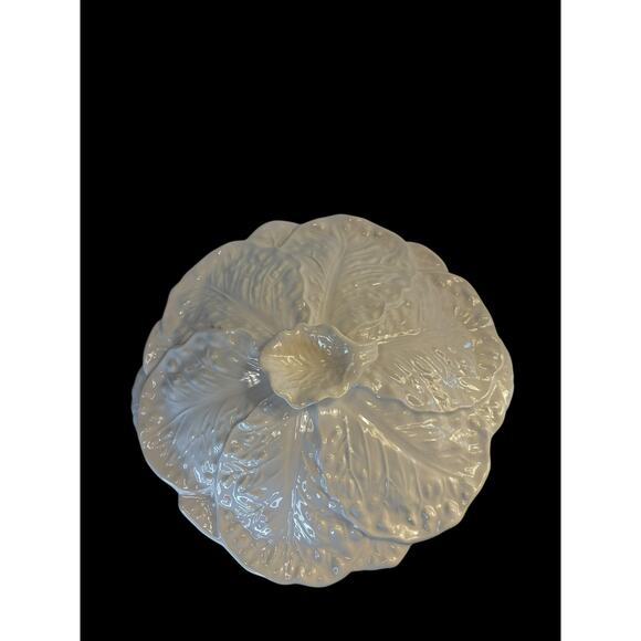 Miramar of California Vintage Cabbage Leaf Baking Chafing Dish with Lid/Stand - Picture 5 of 10